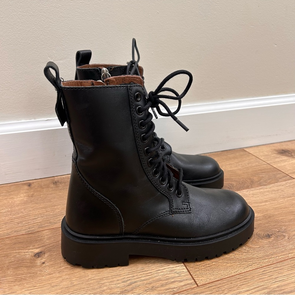 Zara Basic Black Combat Boot - Size 35 / 5 - image 5